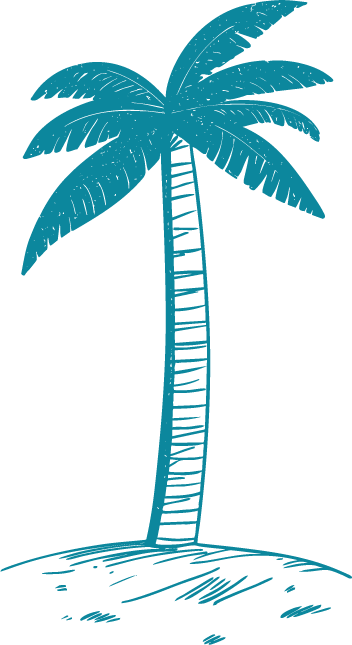 A blue palm tree with white stripes. | Cubaecology